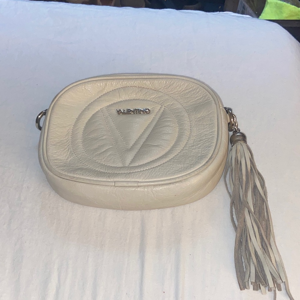 Valentino Ivory Crossbody Bag with Tassel